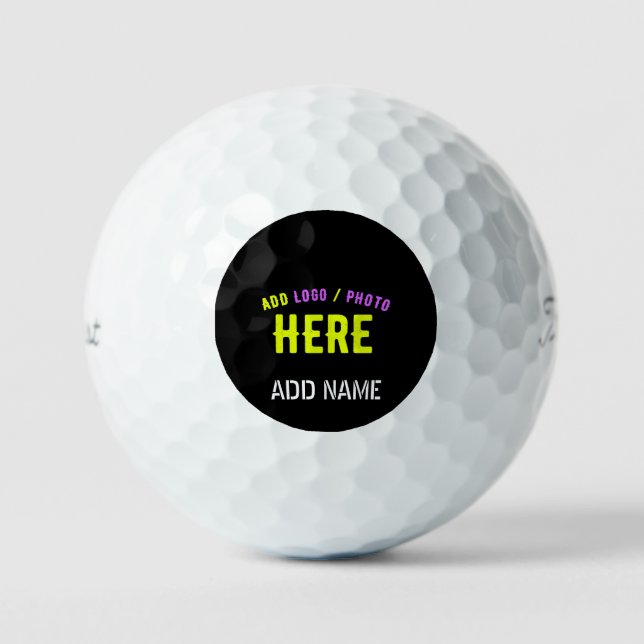 BALLES DE GOLF MODERNE ET MODERNE PERSONNALISABLE NOIR VÉRIFIÉ (Recto)
