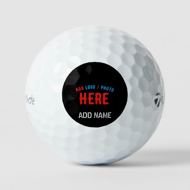 BALLES DE GOLF MODERNE ET MODERNE PERSONNALISABLE NOIR VÉRIFIÉ (Recto)