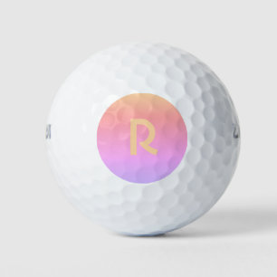 Balles De Golf Moderne Monogramme rose Lilac Peach