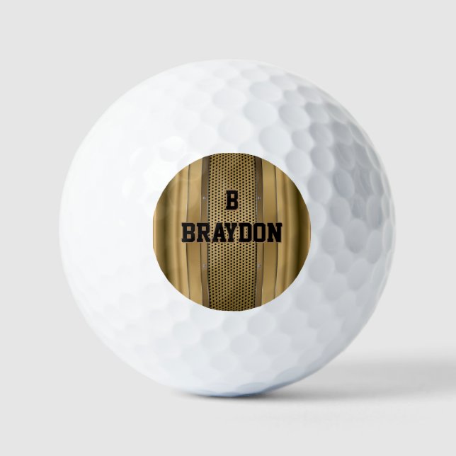 Balles De Golf Modifier le nom initial Ajouter le nom Brown Tan B (Recto)