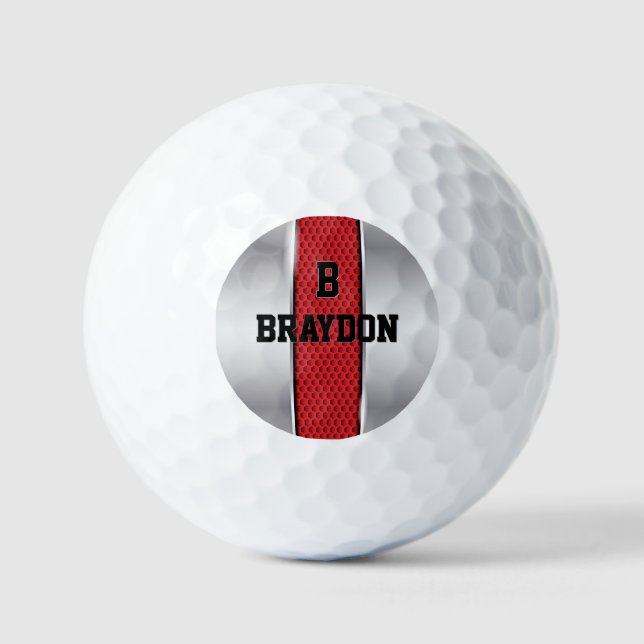 Balles De Golf Modifier le nom initial Ajouter le nom Silver Grey (Recto)