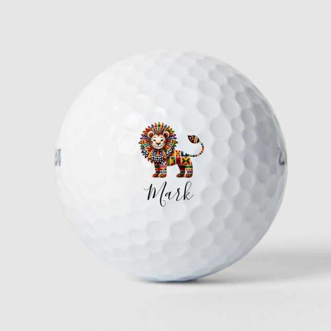 Balles De Golf Mois de l'histoire des Noirs avec Lion (Devant)