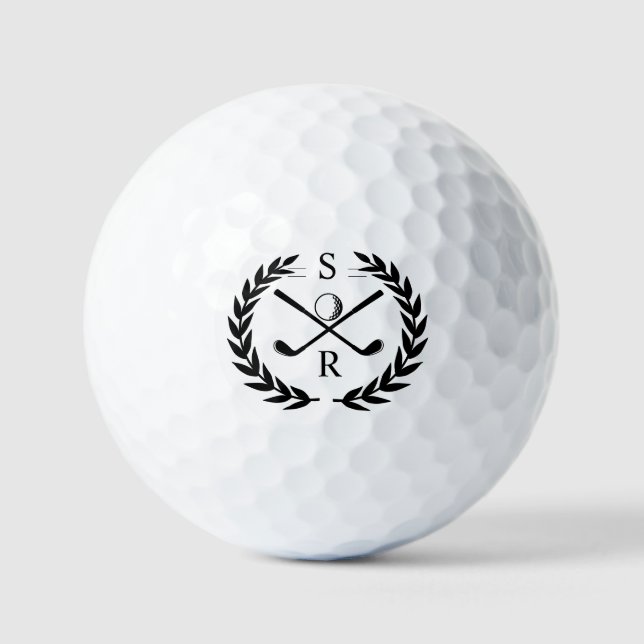 Balles De Golf Monogram Golf Player Laurel Wreath Clubs Ball (Recto)