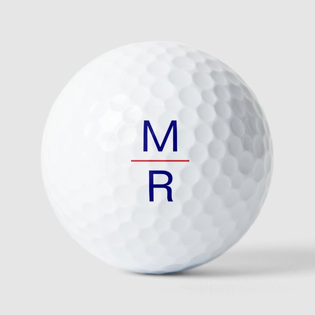 Balles De Golf Monogram Initials Modern Elegant Typography Simple (Recto)