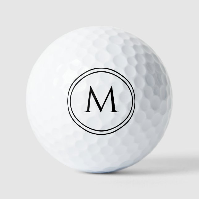 Balles De Golf Monogram initials name black Mother's Day gift (Recto)