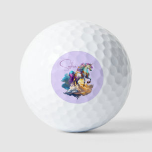 Balles De Golf Monogram Magical Unicorn Imaginaire romance annive