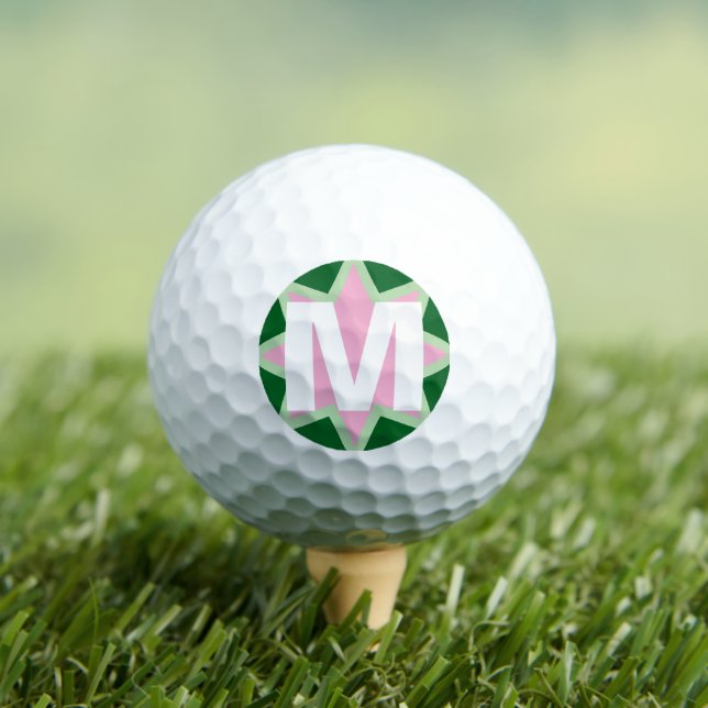 Balles De Golf Monogram Whimsical Pink Green Water Lily (T-shirt Insitu)