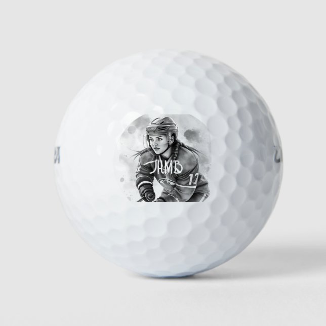 Balles De Golf Monogram Women's Hockey Player Sport (Devant)