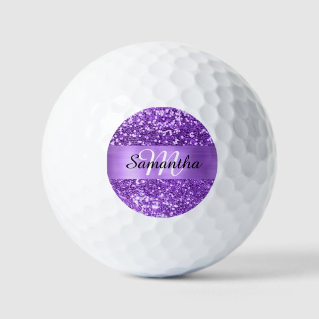 Balles De Golf Monogramme à huile à Parties scintillant brillante (Recto)