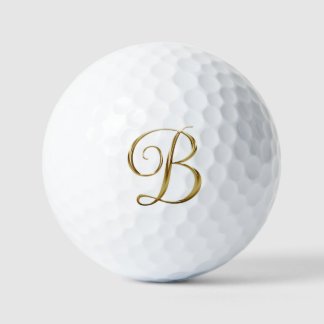 Balles De Golf Monogramme B métallisé or faux