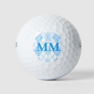 Balles De Golf Monogramme bleu initial
