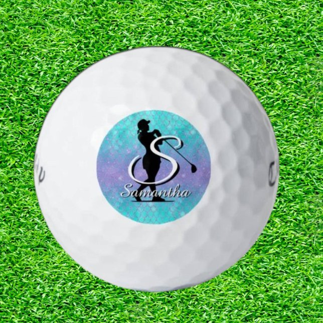 Balles De Golf Monogramme bleu océan (Tee off in Style: Dive into Ocean Blue Elegance!)