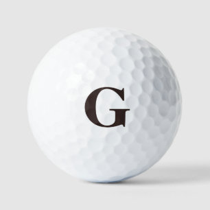 Balles De Golf Monogramme Brown simple au chocolat foncé