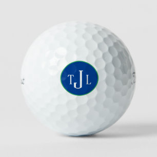 Balles De Golf Monogramme classique personnalisé Marine