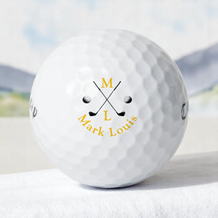 Balles De Golf Monogramme . croix clubs logo jaune