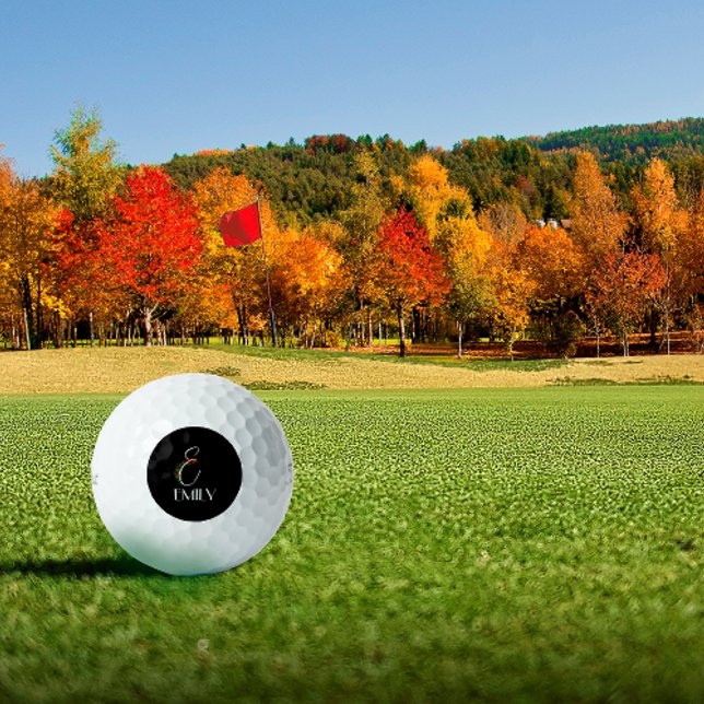 Balles De Golf Monogramme d'aquarelle rustique E maman (Créateur téléchargé)