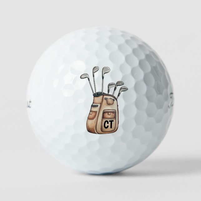 Balles De Golf Monogramme de golf Customisé amusement initial Sac (Recto)