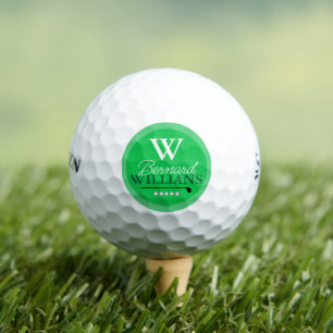Balles De Golf Monogramme de Golfer vert