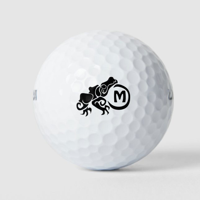 Balles De Golf Monogramme de grenouille tribale Wick (Devant)