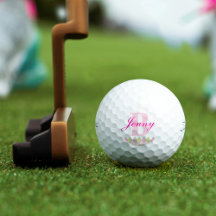monogramme de Jacquard rose nom golf monogramme