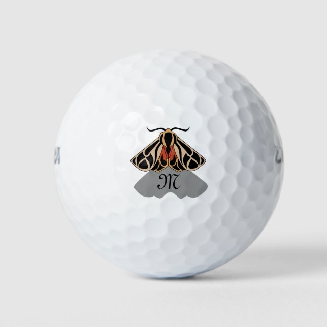 Balles De Golf Monogramme de la teigne de tigre tribale (Devant)