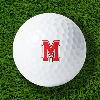 Balles De Golf Monogramme de la Varsité rouge