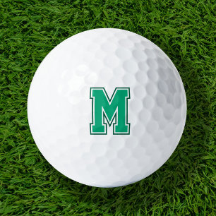 Balles De Golf Monogramme de la Varsité verte