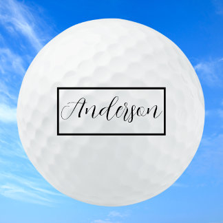 Balles De Golf Monogramme de typographie noire élégante moderne s