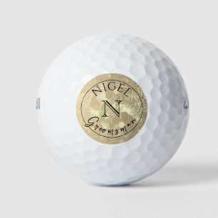 Balles De Golf Monogramme d'or Groomsman personnalisé