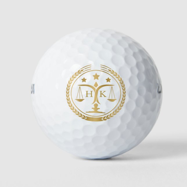 Balles De Golf Monogramme du logo Gold Justice (Devant)