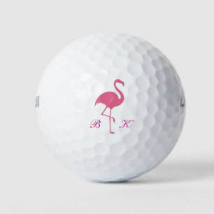 Balles De Golf Monogramme Flamant rose rose dames