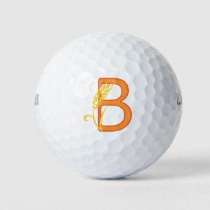 Balles De Golf monogramme floral B lettre majuscule