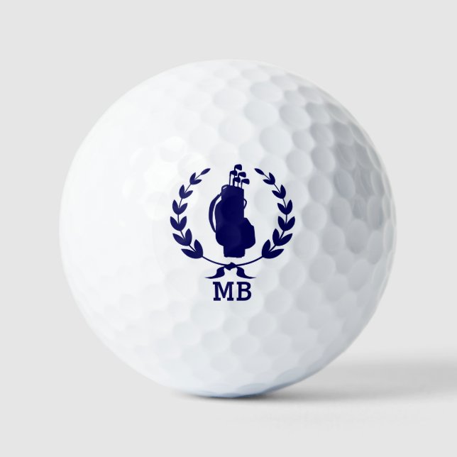 Balles De Golf Monogramme Golf Sac Wreath Monogramme Personnalisé (Recto)