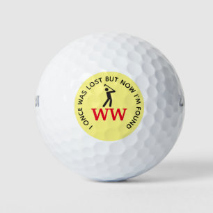 Balles De Golf MONOGRAMME Golfeur Balançant Écriture Perdue Trouv