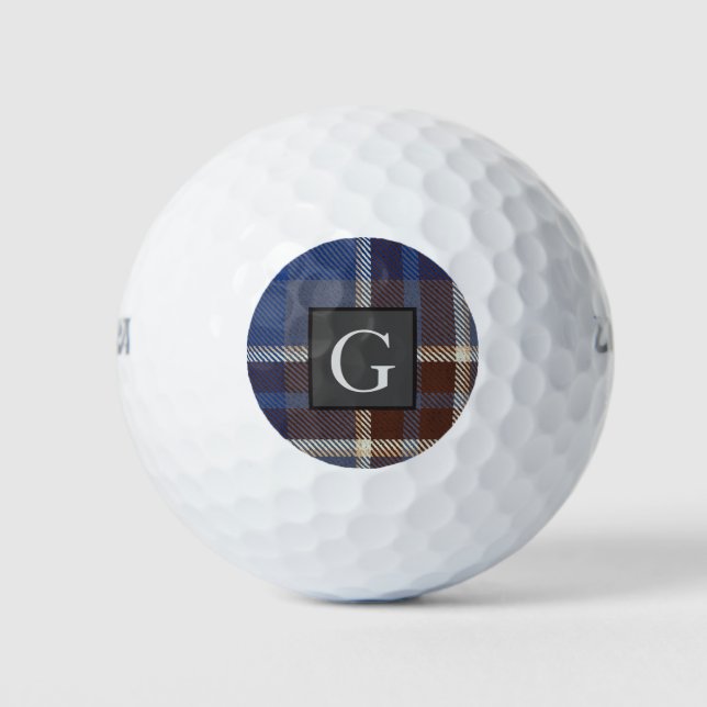 Balles De Golf Monogramme Groomsmans Meilleur homme gris bleu Tar (Devant)