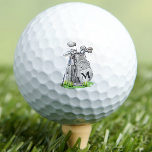 Balles De Golf Monogramme Initial Classic Golfeur