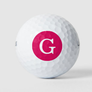 Balles De Golf Monogramme initial de framboise