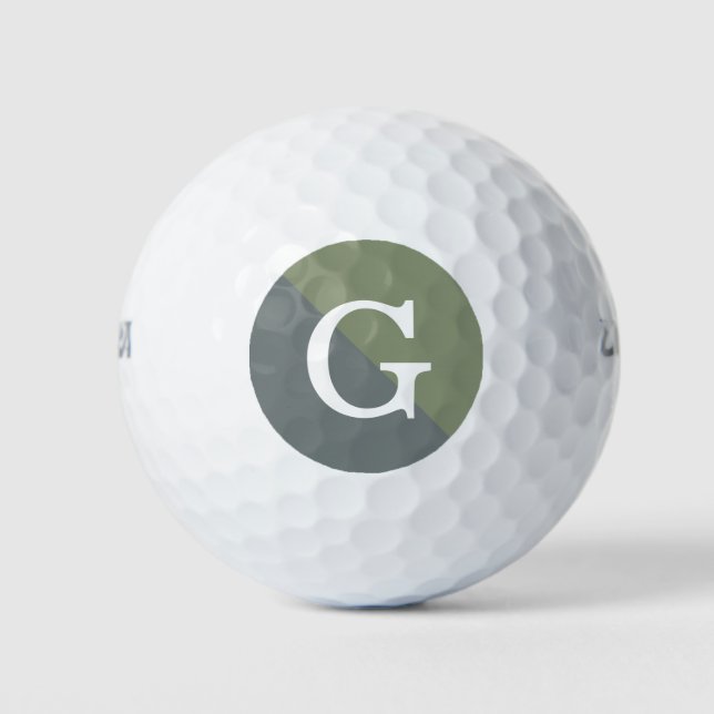 Balles De Golf Monogramme initial diagonale de 2 tons (Devant)