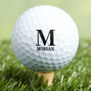 Balles De Golf Monogramme Initial Nom Minimal Classique