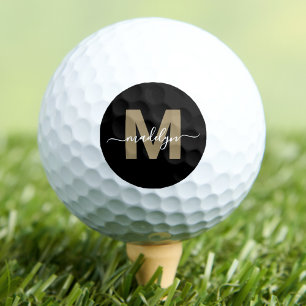 Balles De Golf Monogramme Initial Nom Personnalisé Or