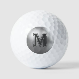 Balles De Golf Monogramme Initial Personnalisé Métal Brossé