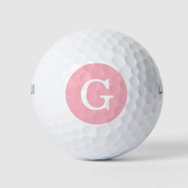 Balles De Golf Monogramme initial rose (Devant)