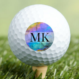 Balles De Golf Monogramme Initiale Couleur Moderne