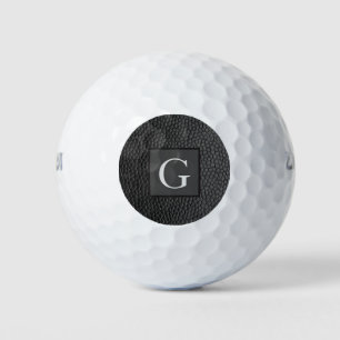 Balles De Golf Monogramme Meilleur homme Groomsman Black Leather 