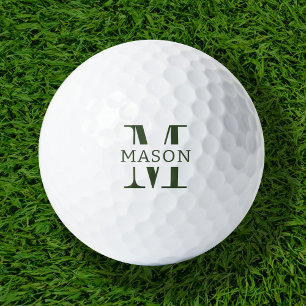 Balles De Golf Monogramme minimaliste personnalisé