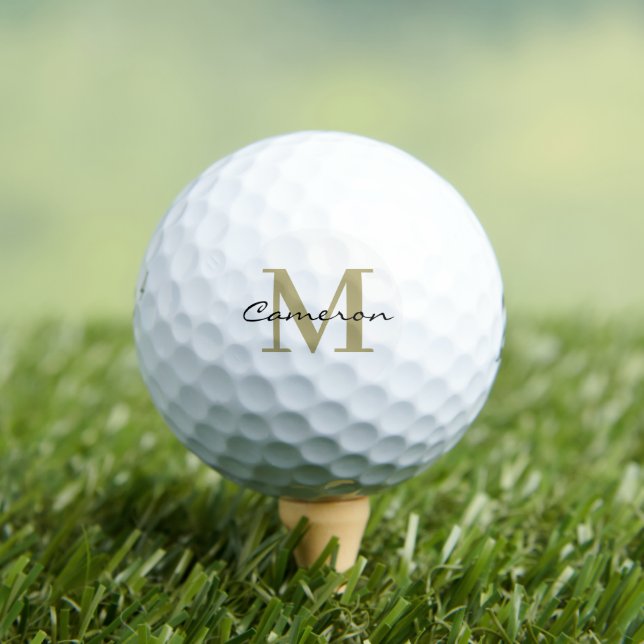 Balles De Golf Monogramme moderne initial et nom personnalisé (T-shirt Insitu)
