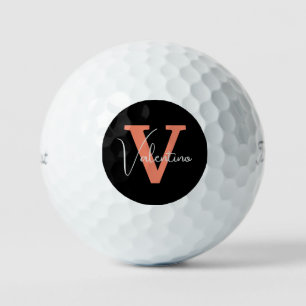 Balles De Golf monogramme moderne simple classique