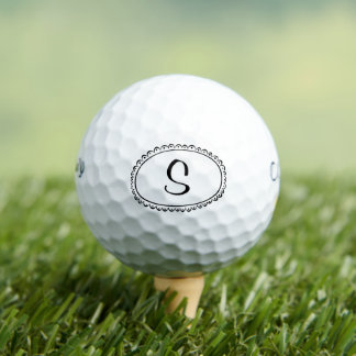 Balles De Golf Monogramme noir Monogramme Garland Golf Balls