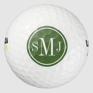 Balles De Golf Monogramme personnalisé et cadre arbre