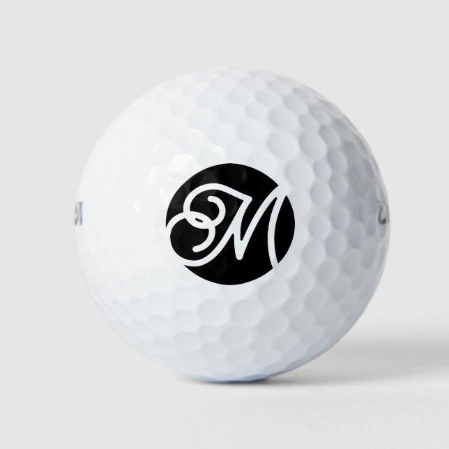 Balles De Golf Monogramme personnalisé Nom du cercle Boule de gol (Devant)